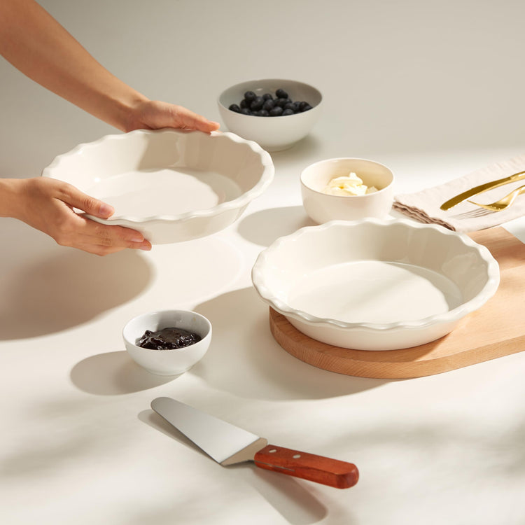 Pie Pan Ceramic Reusable Round Pie Dish (2 Count)