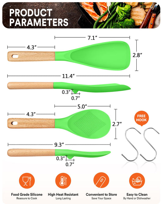 Cooking Spoon and Rice Scooper for Nonstick Cookware