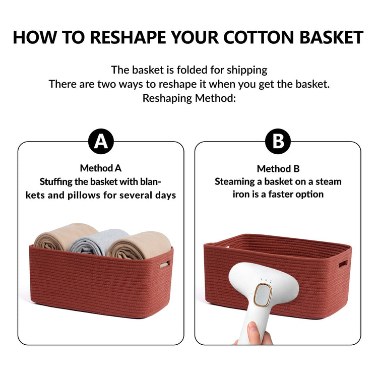 Large Storage Baskets for Shelves (3 Count)
