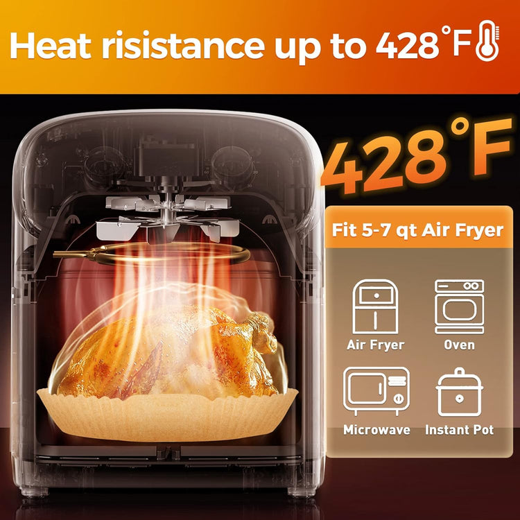 100Pcs 6.5IN Square Air Fryer Paper Liners Disposable for 3 (100 Count)