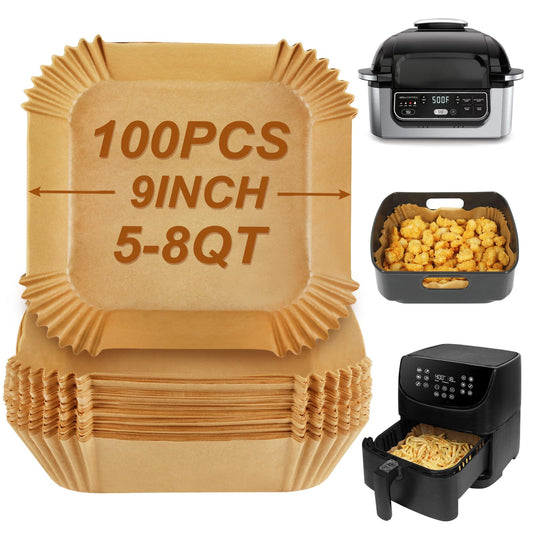 Disposable Square Air Fryer Liners for 5 to 8Qt Airfryer (100 Count)