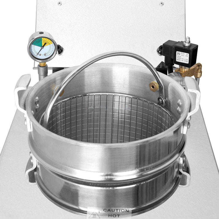 16L Commercial Electric Pressure Fryer Stainless Steel Countertop Pressure Fryer Electric Fried Chicken Stove Professional Tabletop Restaurant Kitchen Frying Machine 110V 2.4KW