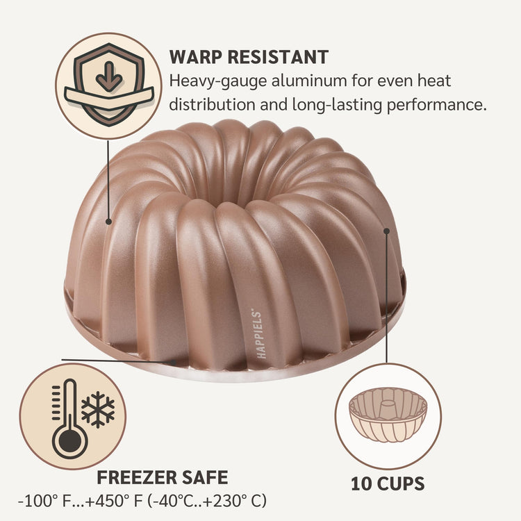 Classic 10 Cup Fluted Cake Pan Nonstick