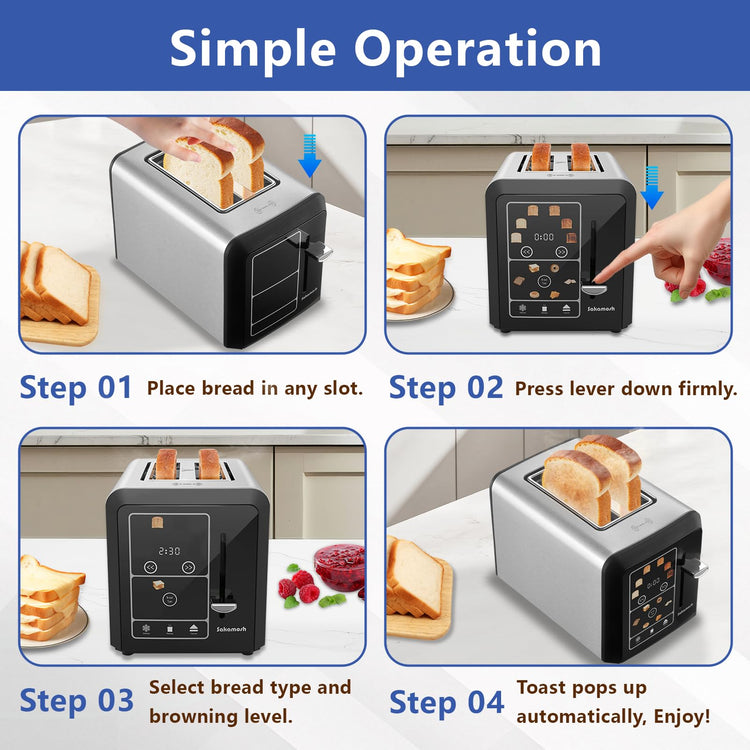 2 Slice Touchscreen Toaster with bagel function