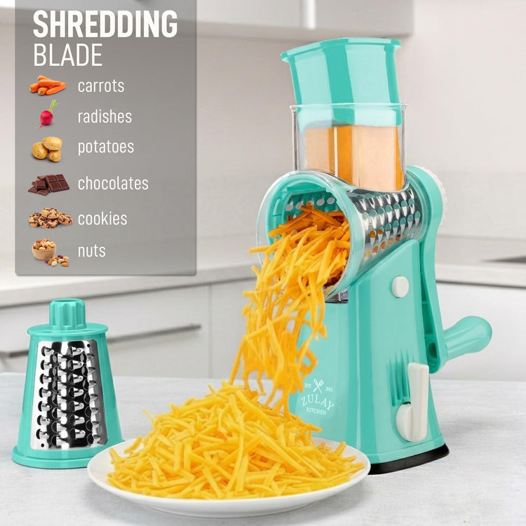 Rotary Cheese Grater 5 Blade Cheese Shredder
