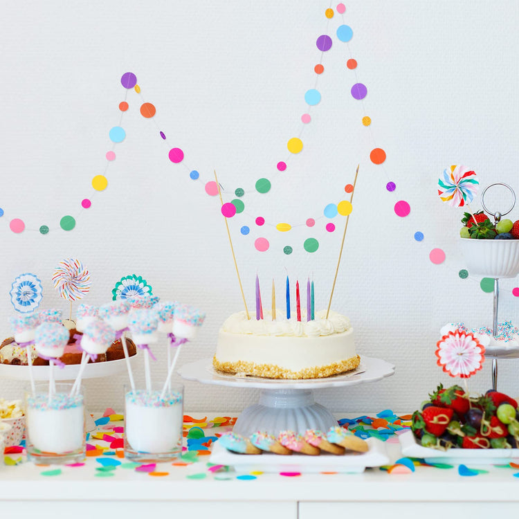 10 Pieces Circle Garland Party Paper Dot Banners (131 Foot)