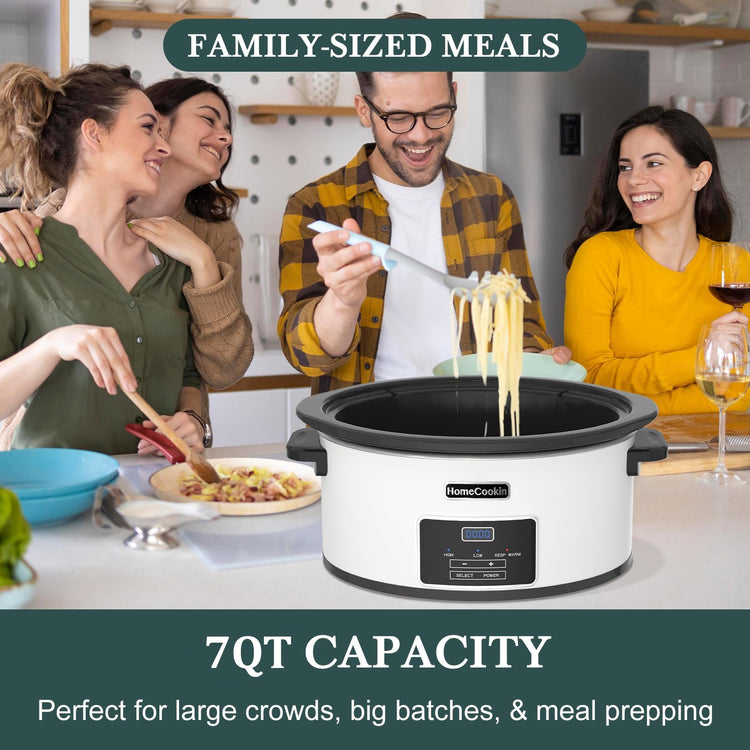 7 Quart Programmable Slow Cooker with Timer Keep Warm