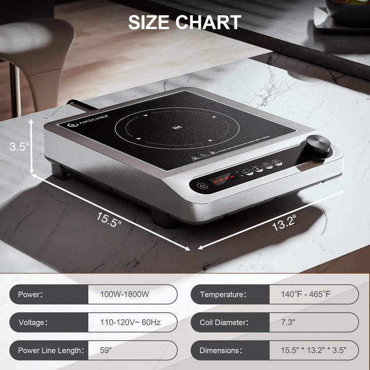 1800W Commercial Induction Cooktop