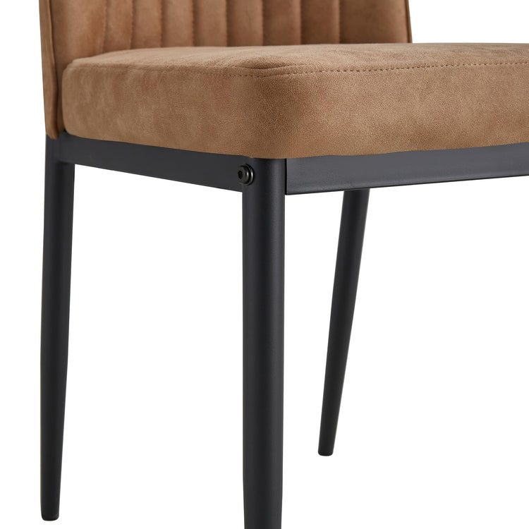 Modern Dining Chairs Set of 6 Kitchen Chairs Set Leathaire Fabric Chair with Metal Leg High Back Upholstered Chair for Dinner Room