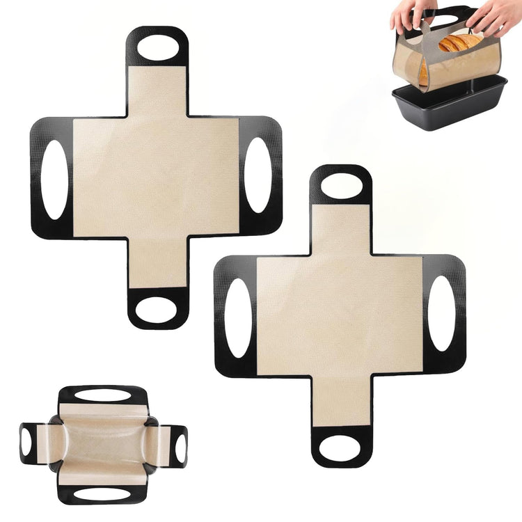 2Pcs Reusable Silicone Bread Loaf Pan Liner