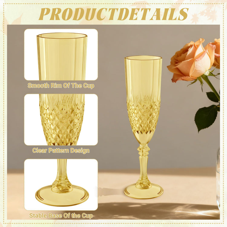 24 Pack Plastic Champagne Flutes (24 Count)