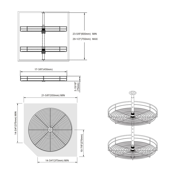 Dowell 18" Round Lazy Susan