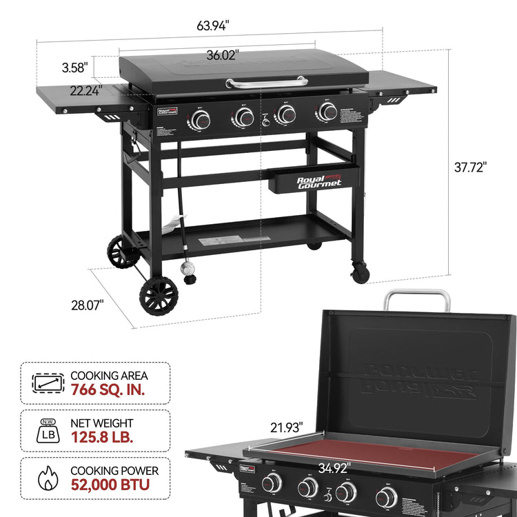 GB4000P 4 Burner Propane Gas Griddle