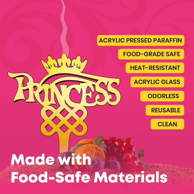 Princess Reusable Gold Romantic Cake Candle