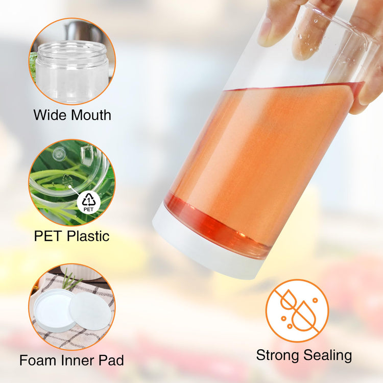 Plastic Jars with Lids 16 OZ (24 Count)