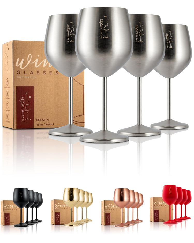 Stainless Steel Wine Glass (4 Count)