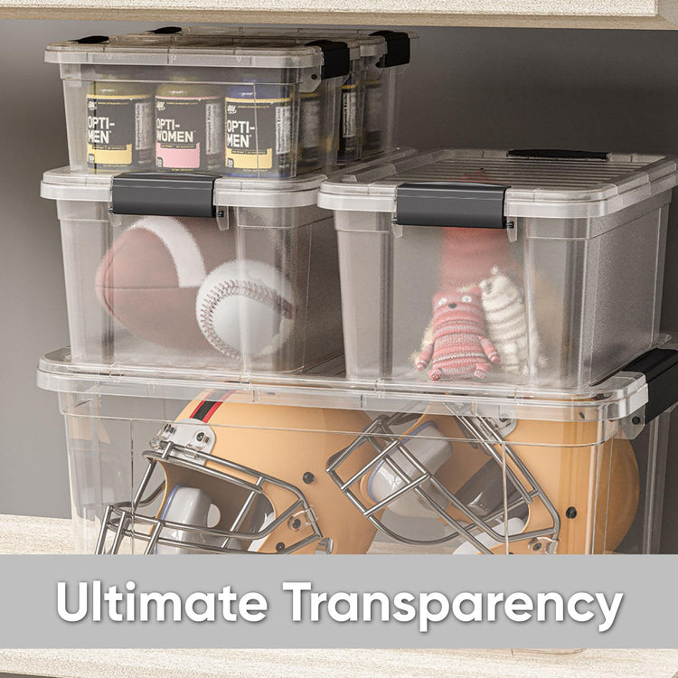 6.6 Quart Clear Plastic Storage Boxes with Lids (2 Count)