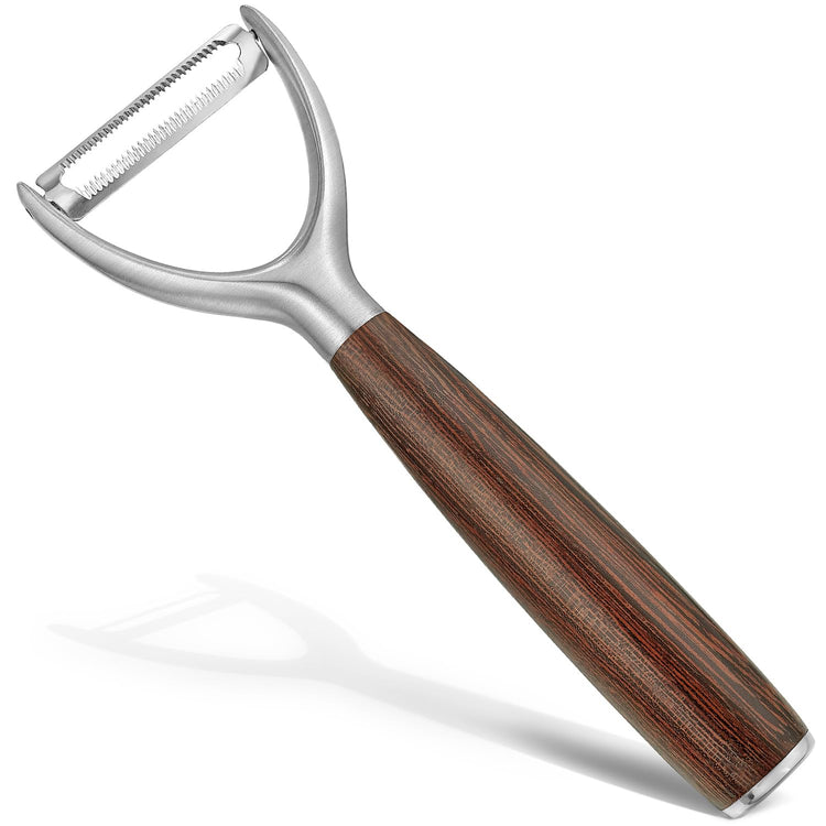 Serrated Blade Premium Y Type 304 Stainless Steel Multifunctional Kitchen Peeler Real Wood Handle Ultra Sharp Blade Vegetable Potato Apple