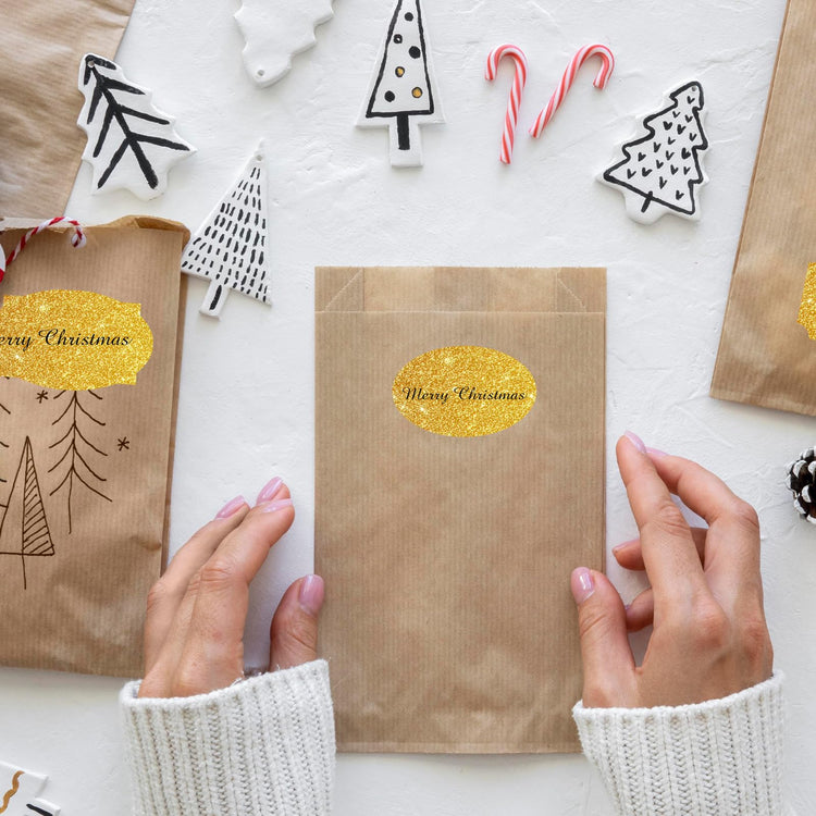 Bright Gold Labels Stickers