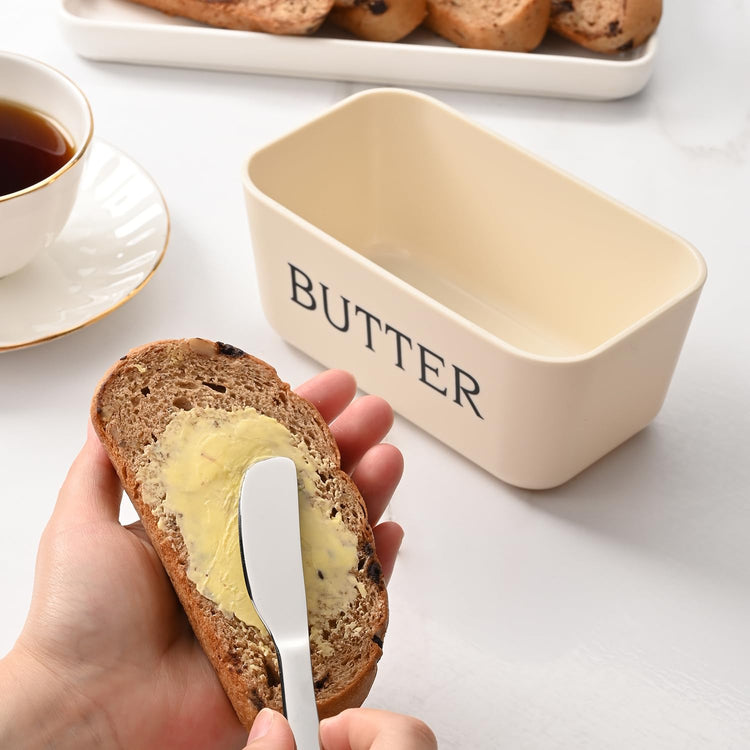 Butter Dish With Lid And Knife For Kitchen Coutertop