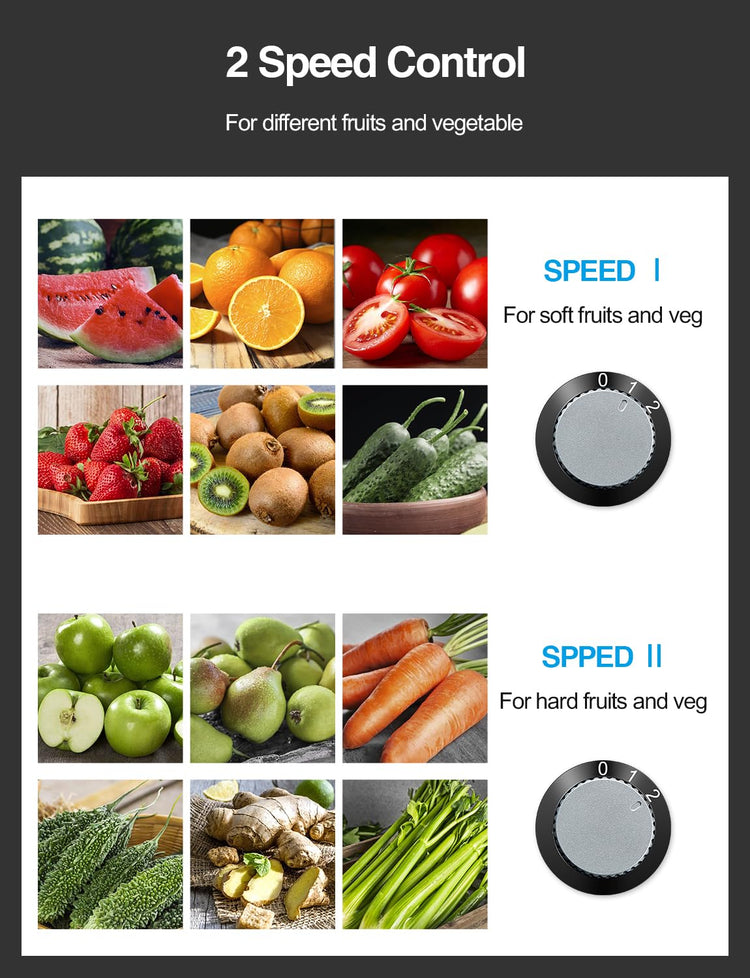 Juicer Machine 800W Centrifugal Juicer with Wide Mouth Feed Chute