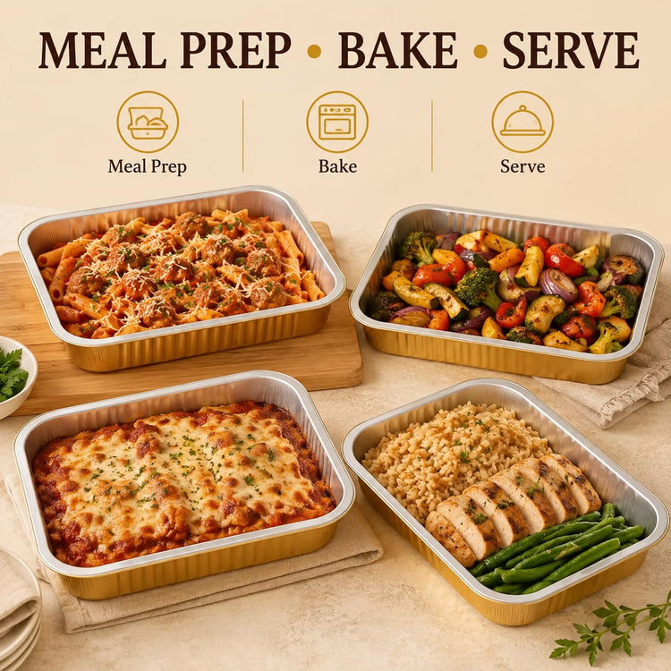 35 Pack Aluminum Pans Half Size 9x13 Extra Heavy Duty (35 Count)