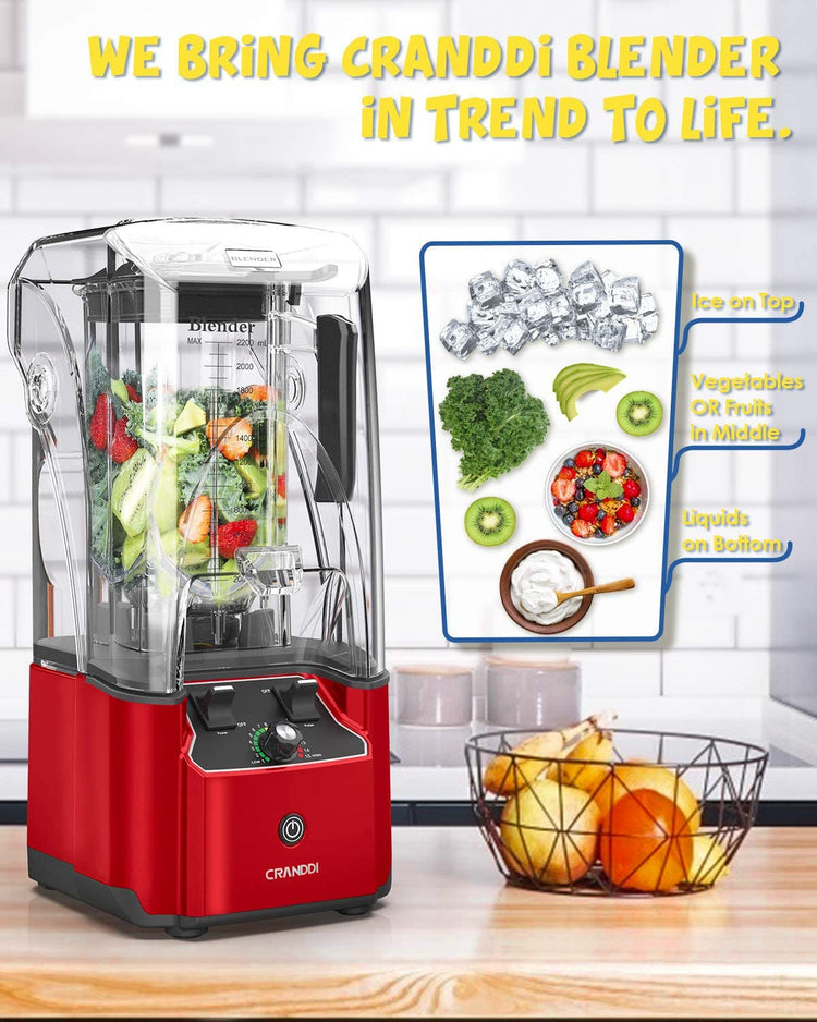 Quiet Commercial Blender with Soundproof Shield
