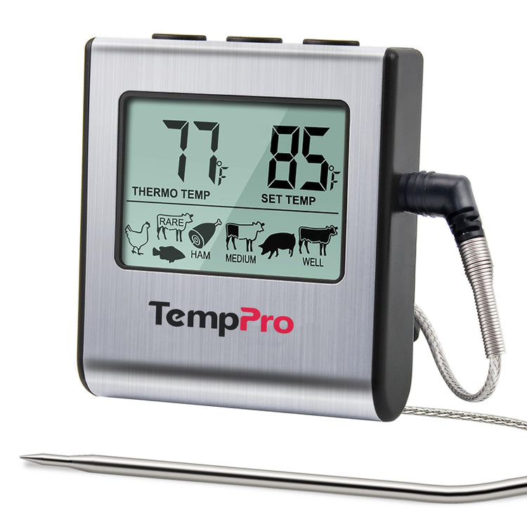 TempTrack Large LCD Digital Meat Thermometer for Cooking