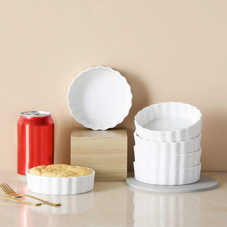Porcelain Ramekins 8 Oz Oven Safe Set of 6