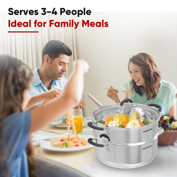 2 Tier Stainless Steel Steamer Pots