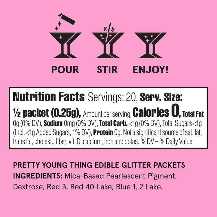 Pretty Young Thing Edible Glitter Packets 2 Pack