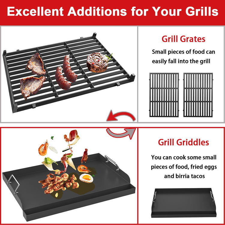 25"x16" Nonstick Griddle for Gas & Charcoal Grills Universal Fit