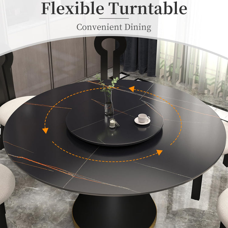 31.5" Lazy Susan for Table Top Tempered Glass Rotating Serving Tray for Dining Table
