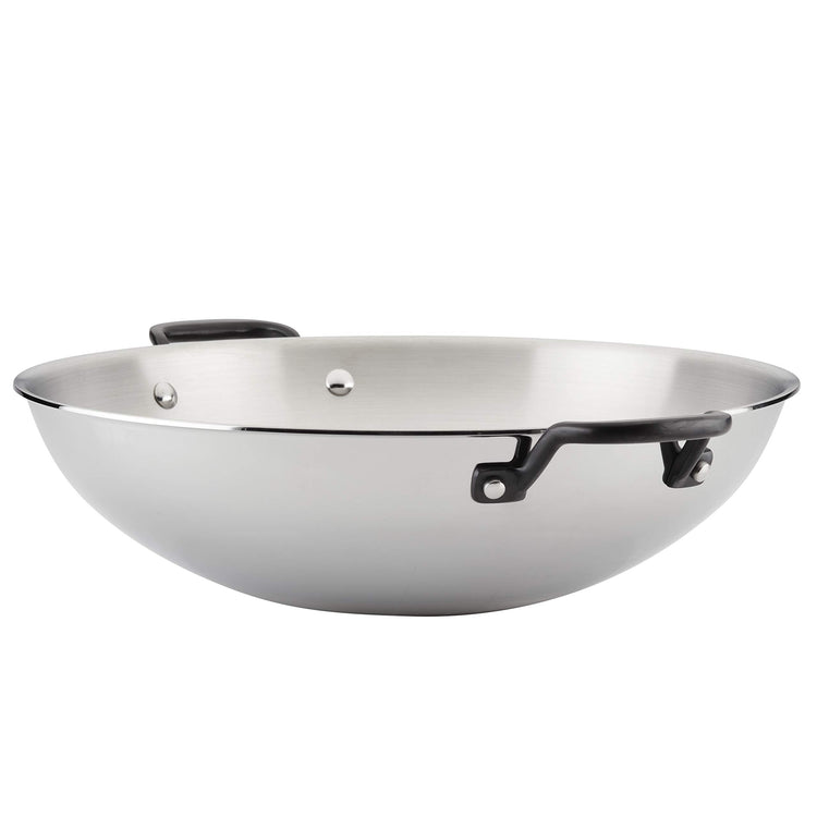 5 Ply Clad Stainless Steel Induction Wok