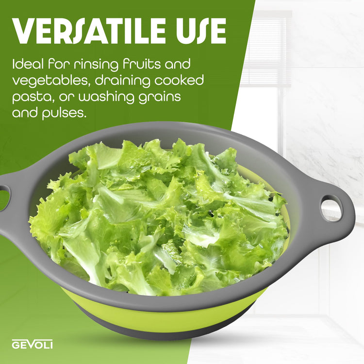 Large Collapsible Colander with Self Draining Base