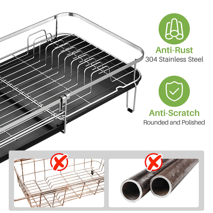 Expandable Dish Drying Rack for Kitchen Counter