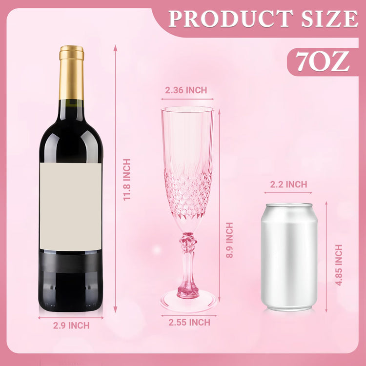 12 Pack Plastic Champagne Flutes (24 Count)