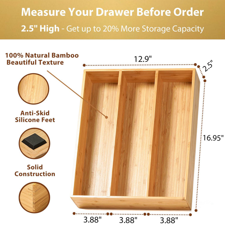 Bamboo Kitchen Utensils Organizer