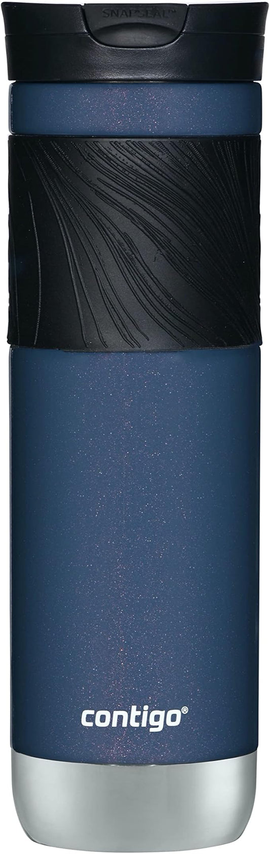 Contigo Byron 2.0 Stainless Steel Travel Mug with Snapseal Lid and Grip, 24oz, Midnight Berry, BPA Free and Leak Proof