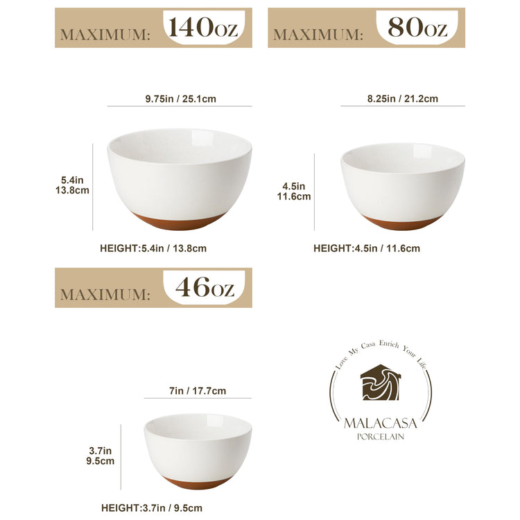 Ceramic Mixing Bowls (3 Count)