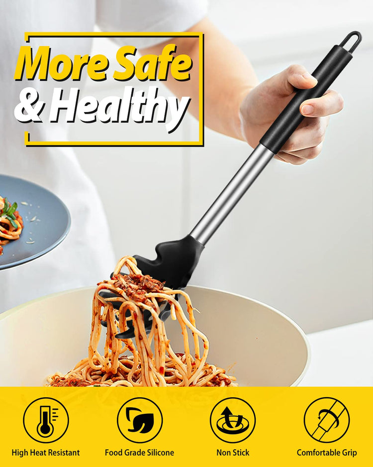 Silicone Pasta Fork and Ladle Spoon Set (2 Count)