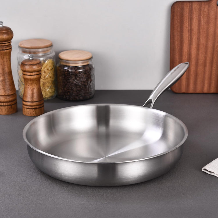 Tri Ply Stainless Steel Frying Pan Set 8” (3 Count)