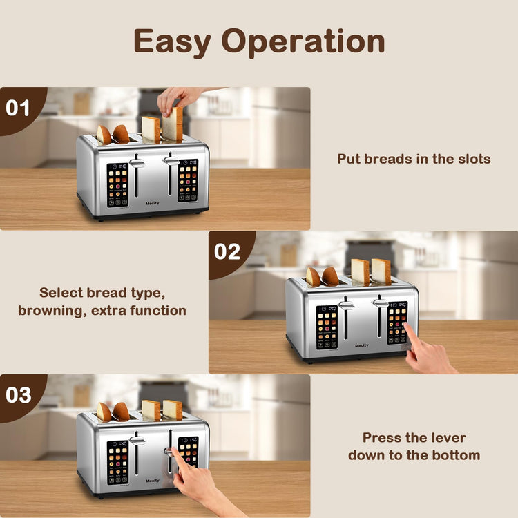 4 Slice Toaster with Touch Screen Control