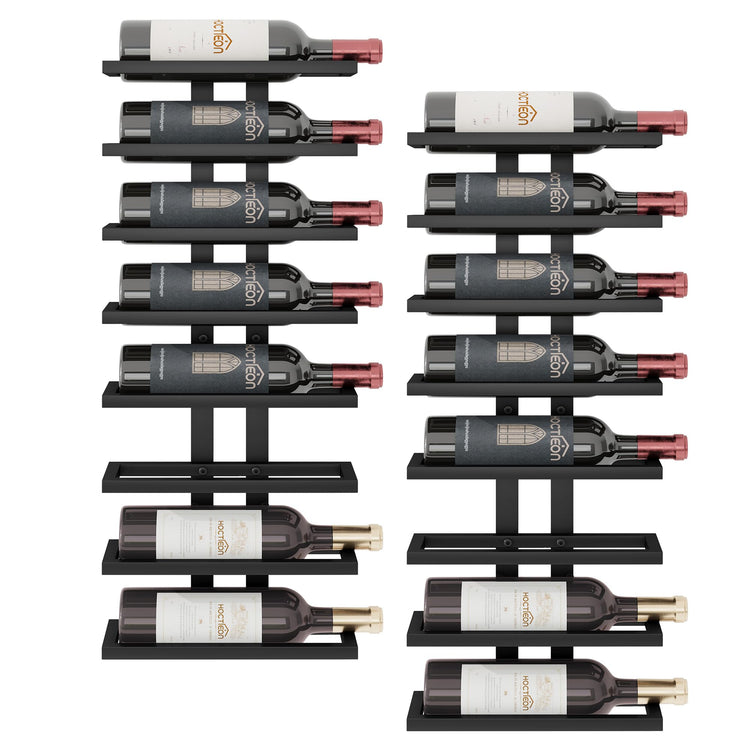 2 Set 8 Tier Wall Mount Wine Rack (16 Count)
