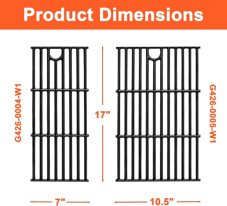 17" Grill Part Kit for Charbroil Performance 2 Burner 463630021 463660421 463655021 463630422 463655421,Grill Grates/Heat Plates/Burners/Adjustable Crossover/Tube/Ignition for Charbroil Grills