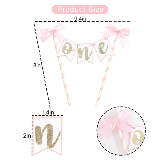Pink Bow Ribbon Cake Topper