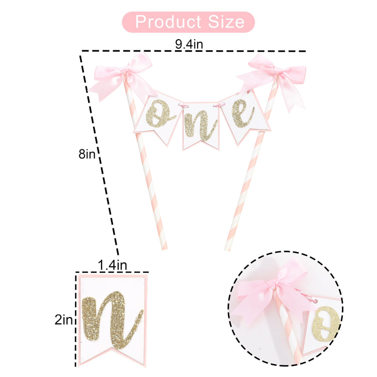 Pink Bow Ribbon Cake Topper