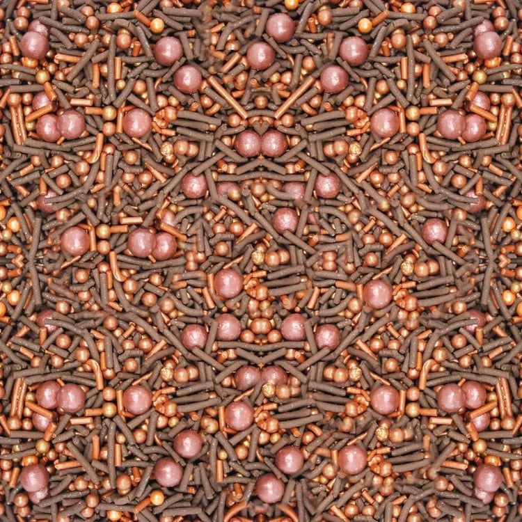 Chocolate Sprinkle Mix with Bronze Pearls (4.2 Ounce)