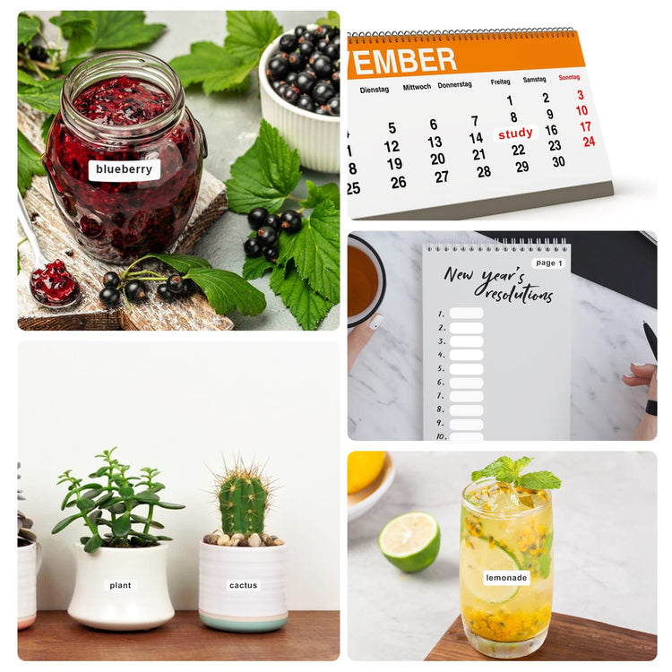 1260 Pcs Matte White Labels Stickers Small Blank Labels Removable Sticky Price Tags Labels Stickers for Jars Boxes School Office Kitchen (1260 Count)