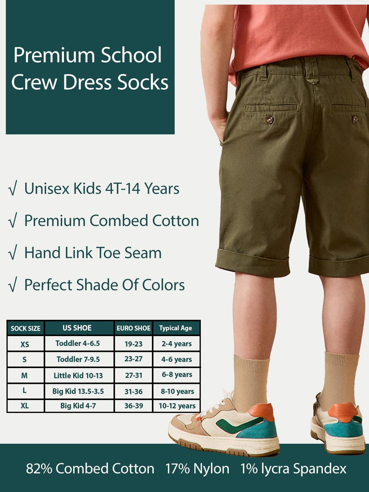 Unisex Kids Boys Girls Soft Cotton School Socks 4 (6 Count)